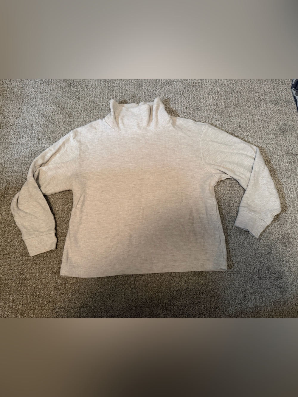 Uniqlo Womens Light Cream Mock Neck Sweater
